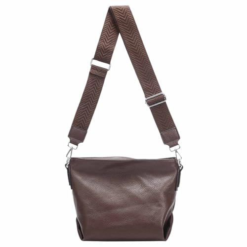 Damen Tasche Shopper Hobo Bags Crossbody Schultertasche Umhängetasche Handtasche Gürteltasche Crossover Kunst Leder Schokobraun