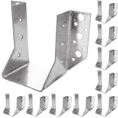 AKOLAFE 10 Stück Balkenschuh 80x120mm Holzbalkenverbinder Balkenverbinder Verbinder sendzimirverzinkt für Holz Beton