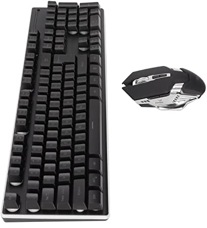 Wireless Gaming Keyboard and Mouse Combo, 7D 3200DPI Mice, Mechanical Feel Gaming Keyboard, RGB LED Backlit, Rechargeable Keyboard Mouse with 2000mAh Battery, for PC Gamer
