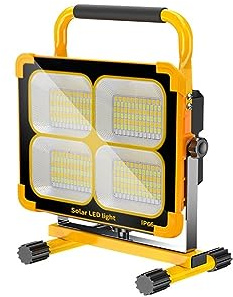 KOZWAY Lumières d'inondation de LED extérieures, 1000W Projecteur Solaire Rechargeable Extérieur Portable LED Réflecteur Projecteur Projecteur Rechargeable Projecteur Construction Lam