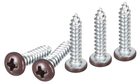 DTGN #8x3/4 Brown Pan Head Phillips Sheet Metal Screw - 25Pack - Zinc Plated Carbon Steel Self-tapping Screw Wood Screws