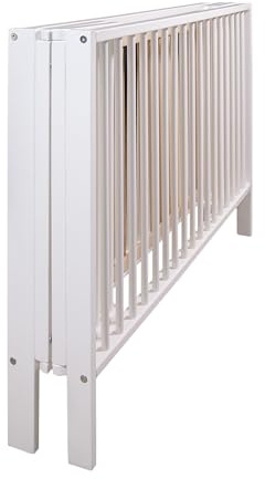 Viculii Orrin Foldable Cot Only | 120x60cm | White or Natural | Baby Folding Cot (White)