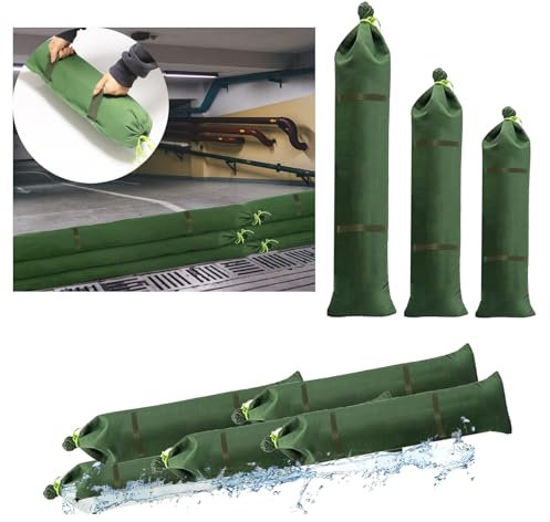 Estresen Lot de 2 Sacs de Sable pour Protection Contre Les inondations 90x20cm avec poignées barrière Contre Les inondations en Toile pour Maison Magasin Garage Jardin