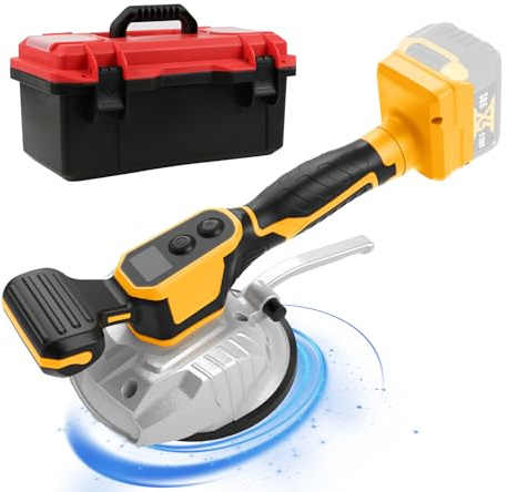 Machine Carrelage Vibrante pour Dewalt 20V Batterie, Vibreur de Carrelage Ventouse 120 x 120mm 8 Vitesses Réglables Capacité de 60kg de Carrelages & Carreaux Muraux (Sans Batterie)