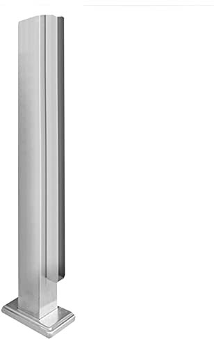 Glass Balustrade Glass Railing Post Clamp, Silver Glass Balcony Railing Post, Heavy Duty Pool Deck Balustrade Pole Panel Clamps for Garage Patio Garden Fence, Easy to Install ( Color : End Post , Size