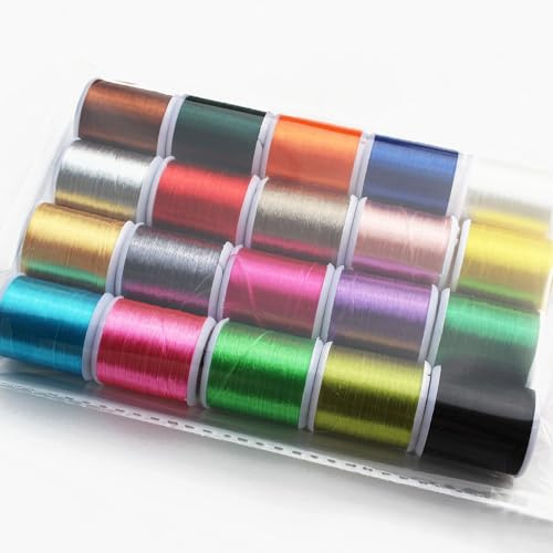 Tigofly 20 Farben, 40 Meter Fliegenbinden, seidige Garne, 300D, Lachs, Forelle, Fliegenfischen, Bindeschnur