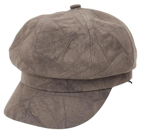 Perfeclan lässige Ballonmütze für Damen, Schirmmütze Kappe Barett Maler Mütz Bakerboy Schiebermütze Newsboy Cap Cabbie-Mütze, Elastischer Rückseite, mit Schirm Frühling-Sommer, Kaffee