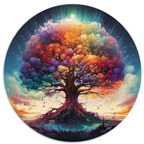 Puzzle rotondo da 1000 pezzi Albero della vita per adulti e bambini dai 12 anni in su, puzzle in cartone, gioco educativo, giocattolo sfida, dimensioni: 67,5 x 67,5 cm