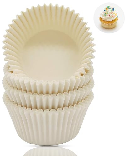 200pcs White Cupcake Cases Paper Baking Cups, Greaseproof Muffin Cases for Baking-Muffin, Standard Baking Cupcake Liners, Cupcake Decorations Supplies for Holiday Party Christmas Birthday Wedding