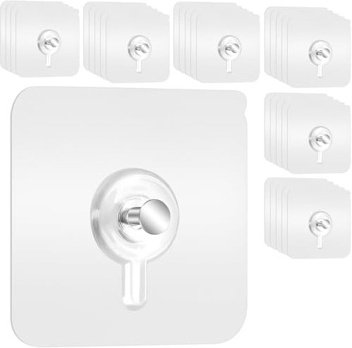 30 Stück Bilderhaken Selbstklebend, Transparent Klebenagel Bilder Aufhängen Ohne Bohren, bildaufhänger selbstklebend zum Kleben statt bohren, Klebehaken für Bilderrahmen, Belastung 5 kg