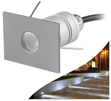 1W Lampe Enterrée Rectangulaire - Spot À Faisceau LED Exterieur, Mini Lampes De Paysage, Spots LED Encastrés Basse Pression Angle De Faisceau 30°, Projecteur Mural Extérieur LED Étanche IP67(Positive