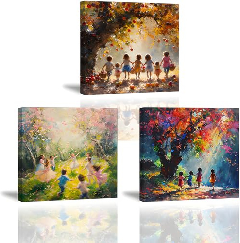 PIY PAINTING Arte Murale Su Tela Del Moderno, Quadri d'Arte, Tela Dipinto Decorazione Per La Casa Per Camera Da Letto Ufficio Bagno, Con Cornice Interna, Set Da 3, 30x30CM/(90x30 CM)