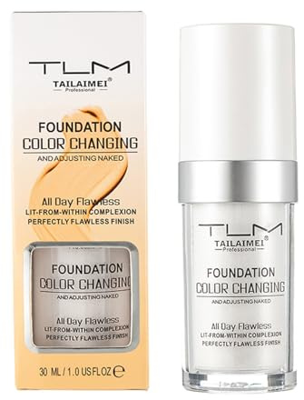 Colour Changing Foundation for Mature Skin, Full Coverage Face Foundation, Concealer, Moisturizer Skincare, Long Lasting Waterproof Universal Shade for All Skin Types (#1PCS)