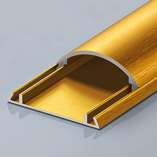 JvFbjLF Wandhalterung for Kabelkanäle, selbstklebendes Set zur Verdeckung von Drähten und Kabeln, Gebogene Kabelformhülse for Verbergen von Kabelkanälen(Gold,39.5mm)