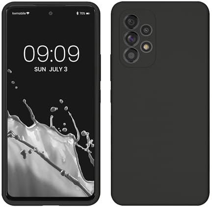 kwmobile Handyhülle für Samsung Galaxy A53 5G Hülle - Case Silikon - Kabelloses Laden - Schutzhülle Cover in Dunkelgrau