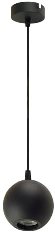 ENOVALITE Pendelleuchte GLOBE 1-flammig Schwarz matt, GU10, Ø10cm | Hängelampe aus Metall, Deckenleuchte, Kugel Spot für Küche und Esszimmer, GU10 Fassung, matt