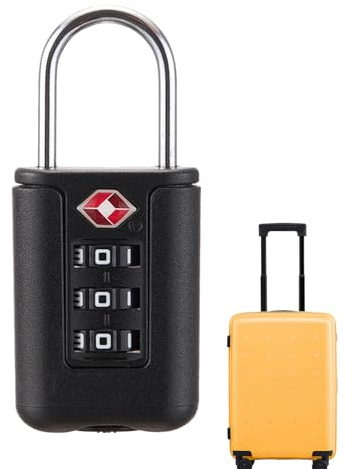 Suitcase Lock - Serratura da viaggio approvata T.sa, imposta il proprio codice codice di blocco bagagli | Lucchetto per bagagli in acciaio inossidabile per valigie, zaini, borse sportive, cassaforte
