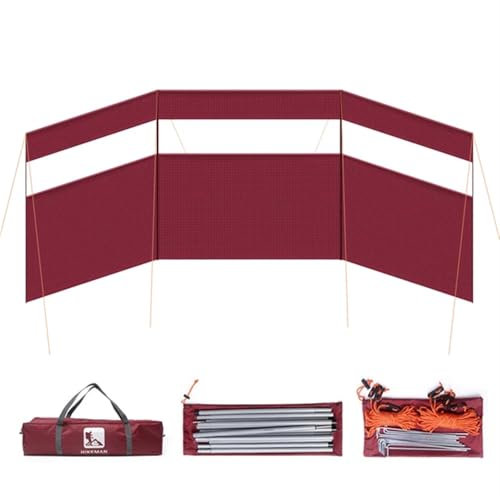 Pare-brise pliable pour camping avec 12 crochets – Brûleur à gaz – Paroi brise-vent pour randonnée, pique-nique, barbecue, plage, caravane et camping-car – Portable et bouclier