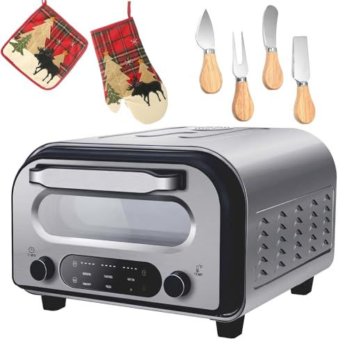 Electric Indoor Pizza Maker with LED Control Panel, Quick Heat Technology, Cooks Pizza in 90 Seconds, Adjustable Settings for Perfect Homemade Pizza