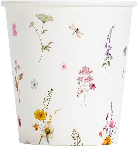 Crisky 5oz Paper Cups, 100 Pack Disposable Bathroom Cups, Elegant Design Floral Small Mouthwash Cup, Hot/Cold Beverage Coffee, Dessert Cup for Birthday Parties, Home-use, Picnics, Ceremonies