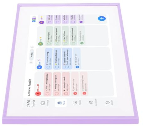 Sxhlseller 10.1 WiFi -Planer Smart Digital Calendar, Elektronischer Kalender CHORE -Diagramm HD Touchscreen Interactive Display für Familienpläne und Foto, Lila, Lila
