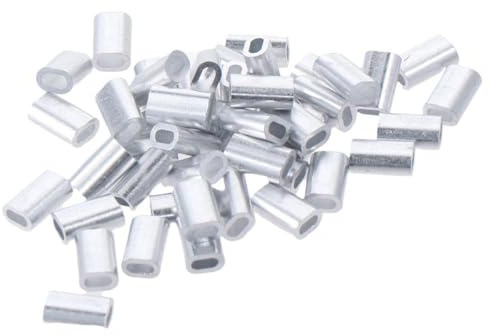 Manicotti in alluminio for cavi metallici da 0,8 mm, color argento (confezione 100) Per Funi Metalliche E Terminali