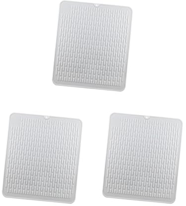 Juego de 3 alfombrillas de silicona de secado rápido para fregadero, resistentes al calor, 45 x 40 cm, antideslizantes, accesorios de cocina y fáciles de limpiar, ideales para escurrir platos, diseño