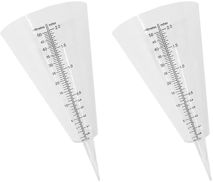 GAROZATION Pluviomètre Double Échelle en Plastique Transparent Lot de 2 Gobelet Doseur pour Jardin Extérieur et Mesure Précise des Précipitations
