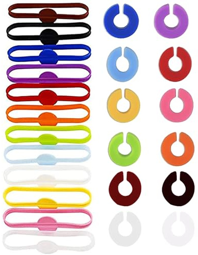 24 Stück Glasmarkierer, Glas Markierung Trinkgläser Glasmarker Silikon Wiederverwendbarer Party Wein Glas Marker Bunte Flaschenmarkierer für Weingläser Sektgläser Getränkegläser Martinigläser usw