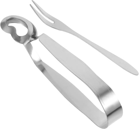 FUOYLOO Juego de y Tenedor para Caracoles y Práctico de Acero Inoxidable Diseño Especial para Servir Mariscos
