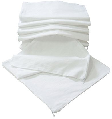 Nurtextil24 Kissen-Inlett 2er 4er 6er 8er 10er Sparpack ohne Füllung 100% Baumwolle 20 Größen in Weiß mit Reißverschluss 8er Pack 40 x 40 cm