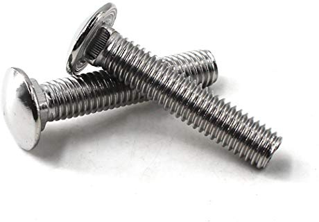 M10x35 Schlossschrauben Edelstahl 304 Flachrundschrauben mit Vierkantansatz (10 Stücke)