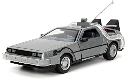 Jada Back to The Future Part I 1:24 Time Machine Die-cast Car Light Up Feature, Toys for Kids and Adults