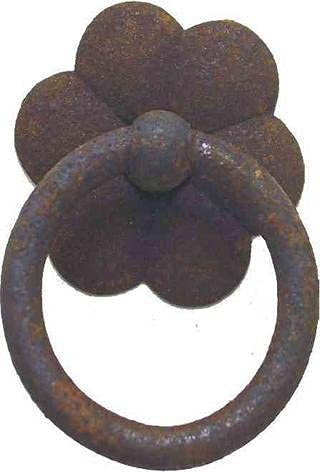 Antikhof Möbelbeschlag Eisen/Messing geprägt,Größe: D= 3,5 cm,Bestellnummer: EGB/MEB 48, EGB Eisen Antik/gerostet