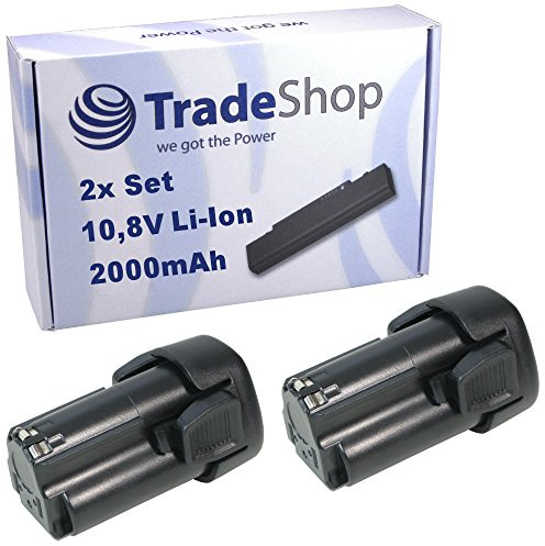 2X LiIon Akku 10,8V / 2000mAh ersetzt Black&Decker BL1510 BL1310 BL1110 LB12 LBXR12 LBX12 für EGBL108 EGBL108KB GKC108 HPL106 HPL10IM HPL10RS LDX112 LDX112C PSL12