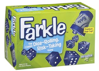 Farkle Classic Dice Game – Premium Kids Games, Dice Games, Family Games, Travel Games, Adult Games, Board Games, Dice Cup, Dice Set, Farkle Score Sheets Included, Ages 8+