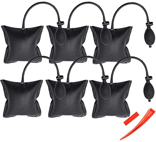 6 montagekissen set, Auto/Keil/Shim/Türstopper/Stemmeisen/Hebel, Pneumatikspanner Air Wedge Pump Wedge, Alignment Tool Aufblasbare Shim Air gepolsterte leistungsstarke Handwerkzeuge