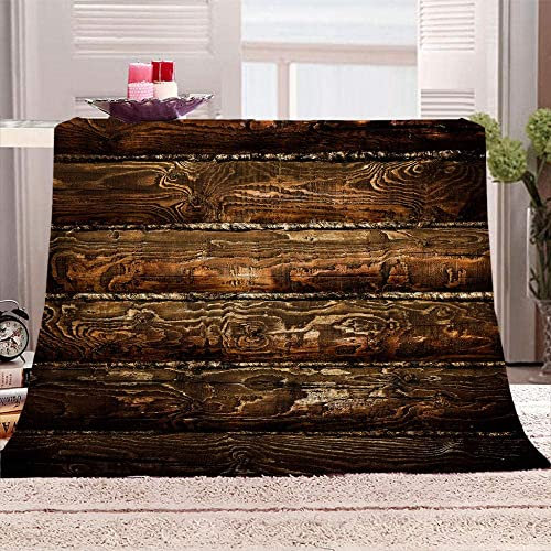 3D Kuscheldecke 150x200 Flanell Fleecedecke Retro Decke Holztafeln, Flauschig Mikrofaser Wohndecke Dekoration, für Sofadecke Couchdecke Sofaüberwurf Bettüberwurf