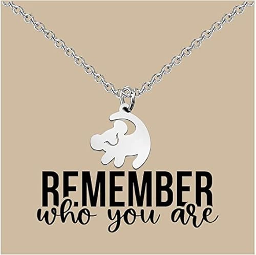 BAUNA König der Löwen Geschenk - 'Remember Who You Are' Film-Zitat, Inspirationsgeschenk für Beste Freunde, Edelstahl