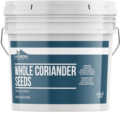 Earthborn Elements Whole Coriander Seeds 1 Gallon Bucket, Pickling & Meat Rubs, Spicy & Citrusy