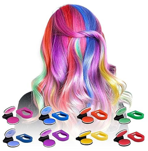 8 Colors Washable Hair Chalk Dye for Kids - Temporary Non-Sticky Bright Hair Chalk Spray for Women & Girls - Perfect for Makeup, Halloween, Christmas, Birthday & Cosplay