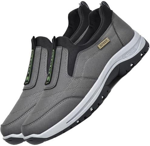 Aocase Diabetic Trainers for Men Extra Wide Fitting Walking Shoes Mens Trainers Running Shoes Sport Outdoor Fitness Sneakers Lightweight Casual Jogging Shoes,Grey,43/265mm