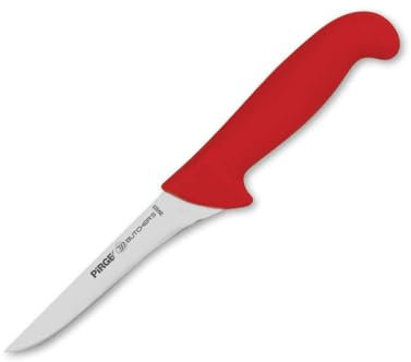 Pirge Butcher's Ausbeinmesser Profi Messer 12,5 cm Rot Schlachtermesser - Fleischermesser - Stechmesser - Schärfste Metzgermesser - Edelstahl Küchenmesser - Ergonomisches Griffdesign