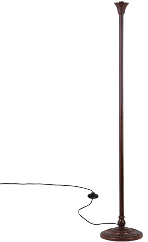 Capulina Tiffany Torchiere Floor Lamp Base Replacement Only for 12-14 Inch Wide Lampshade 63 Inches Tall Pole Dark Bronze Finishing Resin Base