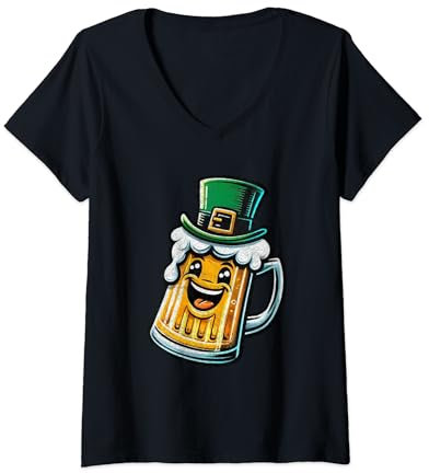 Femme Chope à bière amusante pour la Saint-Patrick T-Shirt avec Col en V