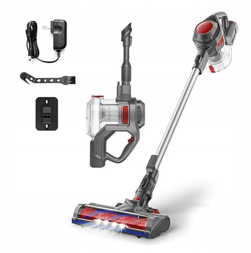Air Essence Zyklon Akku Kabellos Bise, Handstaubsauger Akku in Rot, Staubsauger Kabellos, Akkusauger, Red Vacuum Cleaner, 100 AirWatt, 210 W, 1.3 liters, 72 Dezibel