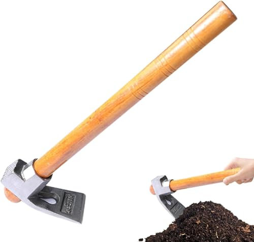 Zappa da giardino per diserbo, attrezzo da giardino per zappa resistente,Zappa combinata da giardino | Zappa manuale con manico in legno, zappa da diserbo in acciaio resistente per allentare il terren