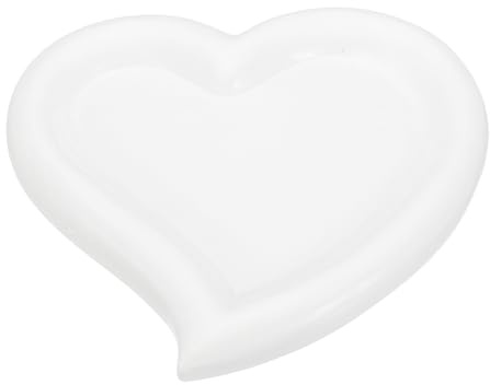 PATIKIL Plateau à Bijoux en Forme de Cœur, Plateau à Bibelots, Plateau Cadeau pour Bagues, Boucles D'Oreilles, Colliers, Parfums, Clés, Organisateur Décoratif, Assiette Blanche