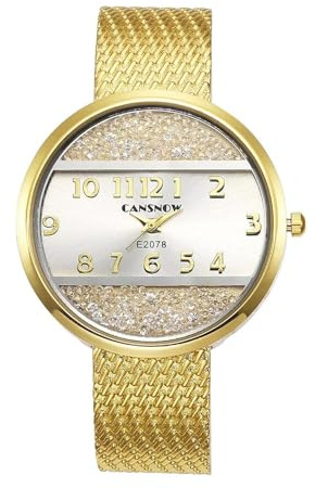 CANSNOW Damenuhr – Edle Spangenuhr Damen in Gold & Silber | Damen Uhr | Uhr Damen | Damenuhr Gold | Damenuhr Silber | Uhr Damen Gold | Uhr Damen Silber | Goldene Uhr Damen | Uhr Silber Damen