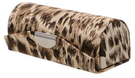 Healeved Leopard Pattern Mini Lipstick Holder Case Mirror Travel Cosmetic Storage Organizer for Women Girls Purse Silicone Protective Lipstick Case